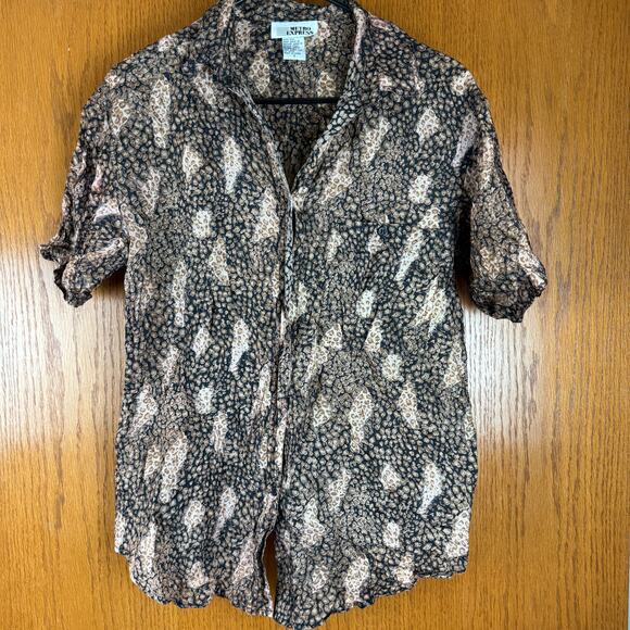 Vintage Metro Express 100% Silk Top - S - Picture 1 of 3